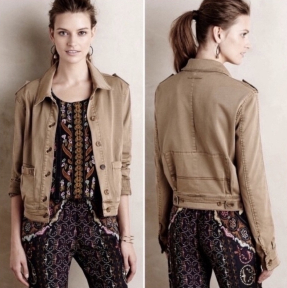 🩷 Anthropologie Hei Hei Cropped Military Jacket
